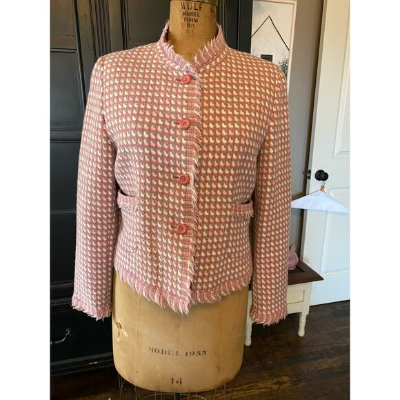 Vintage Pendleton Pink Tweed Blazer Made in the USA 14 - Picture 1 of 6